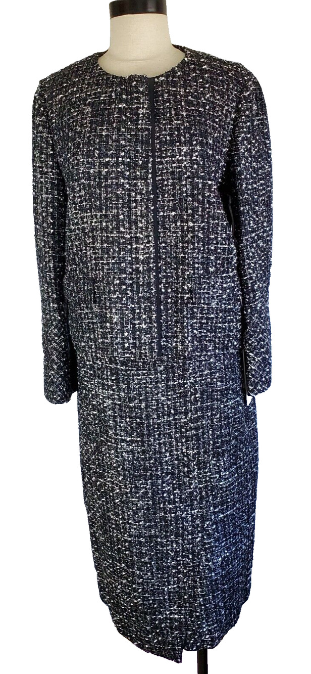 Emerson Rose Blazer Skirt Set Womens Medium Black Parisian Tweed Speckled Zipper